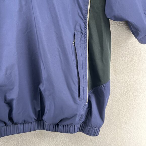 FOOTJOY Jacket Mens L DryJoys Golf Rain Windbreaker 1/4 Zip Short Sleeve Blue - Picture 9 of 15